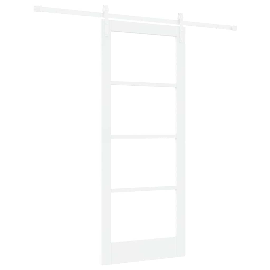 Skyvedør ORKDAL Hvit 83 x 202 cm Massivt furutre og glass