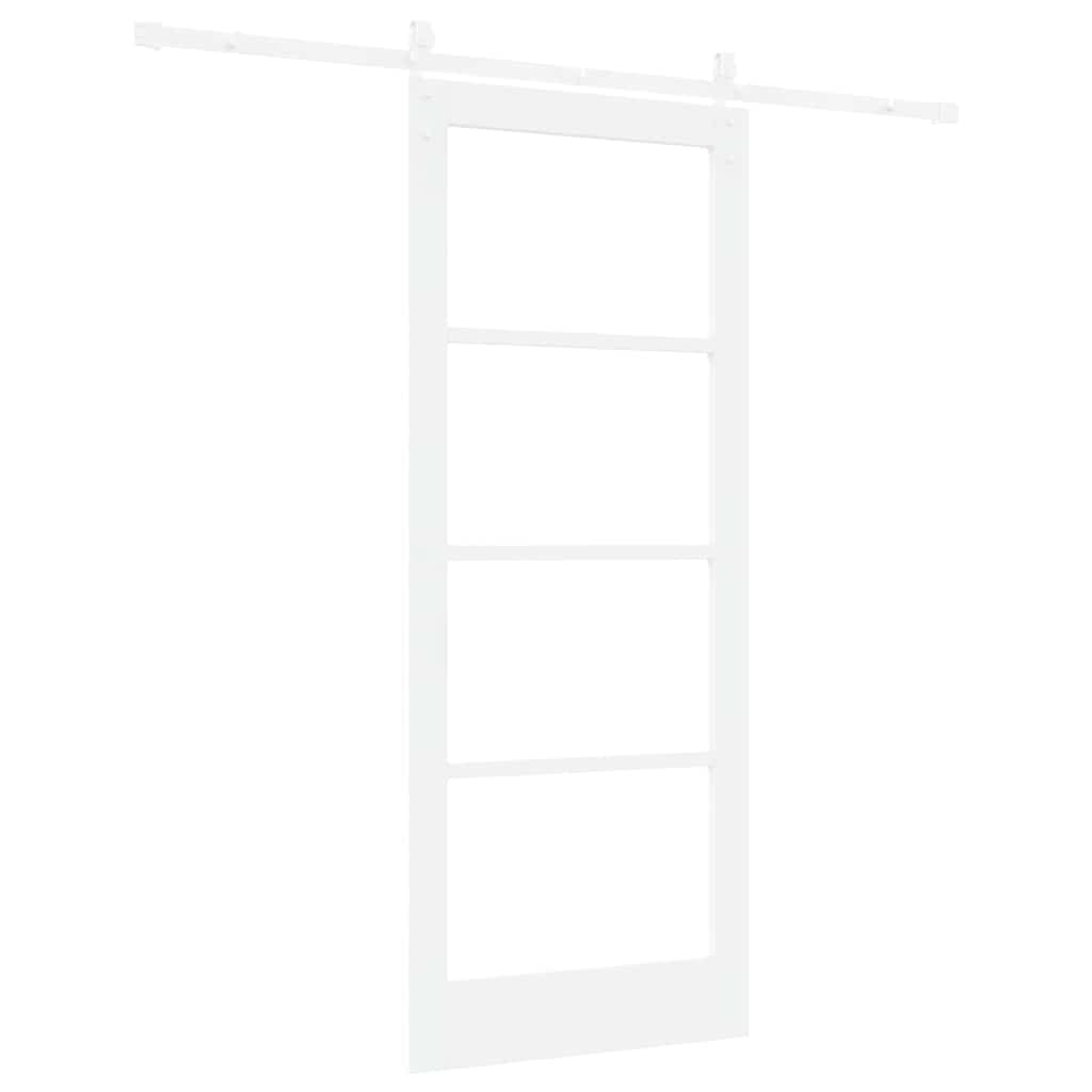 Skyvedør ORKDAL Hvit 83 x 202 cm Massivt furutre og glass