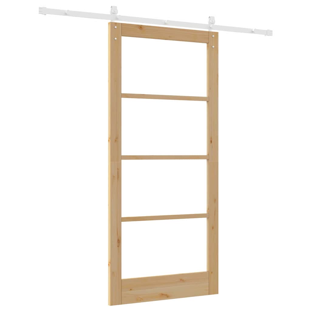 Skyvedør ORKDAL Naturlig 93 x 202 cm Massivt furutre og glass