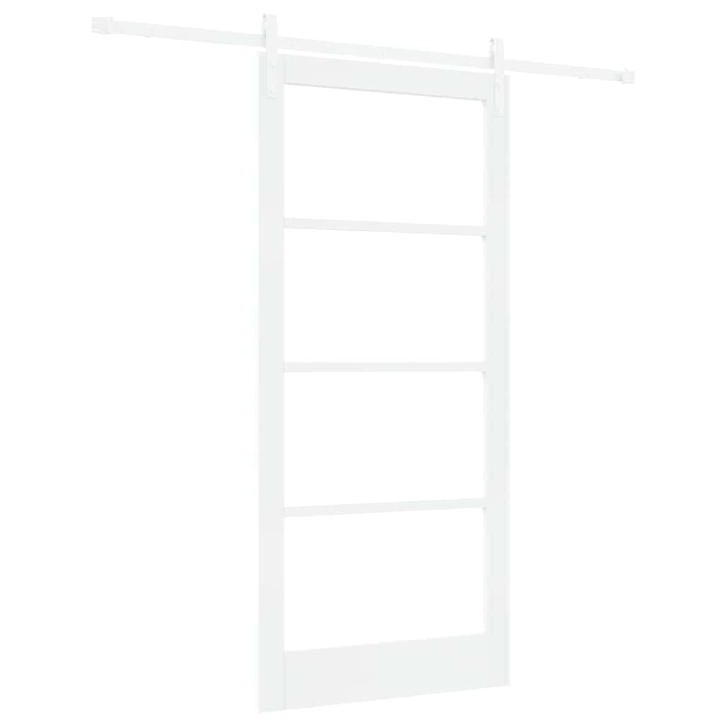 Skyvedør ORKDAL Hvit 93 x 202 cm Massivt furutre og glass