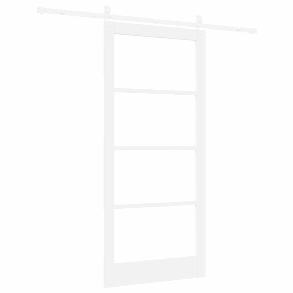 Skyvedør ORKDAL Hvit 93 x 202 cm Massivt furutre og glass