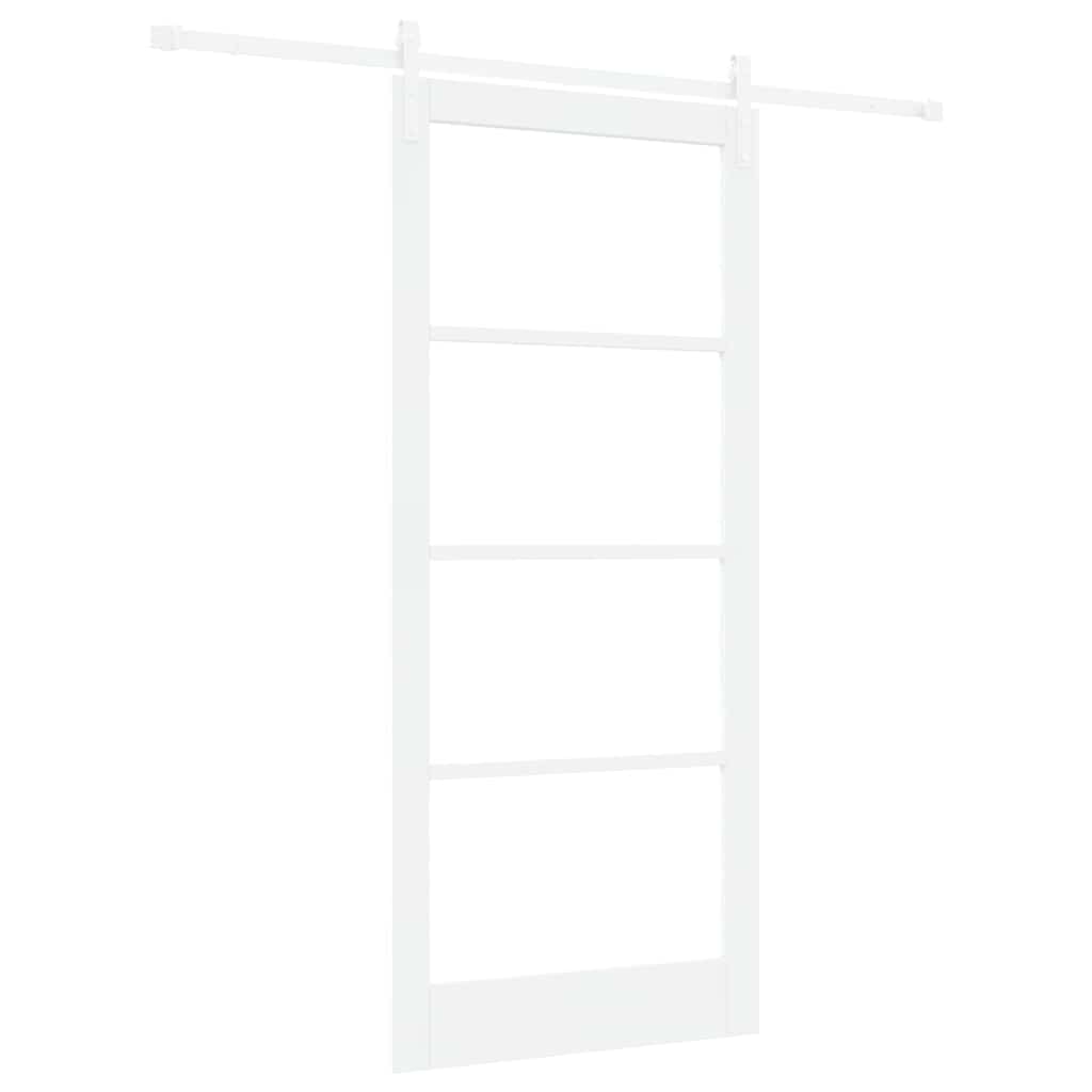 Skyvedør ORKDAL Hvit 93 x 211 cm Massivt furutre og glass