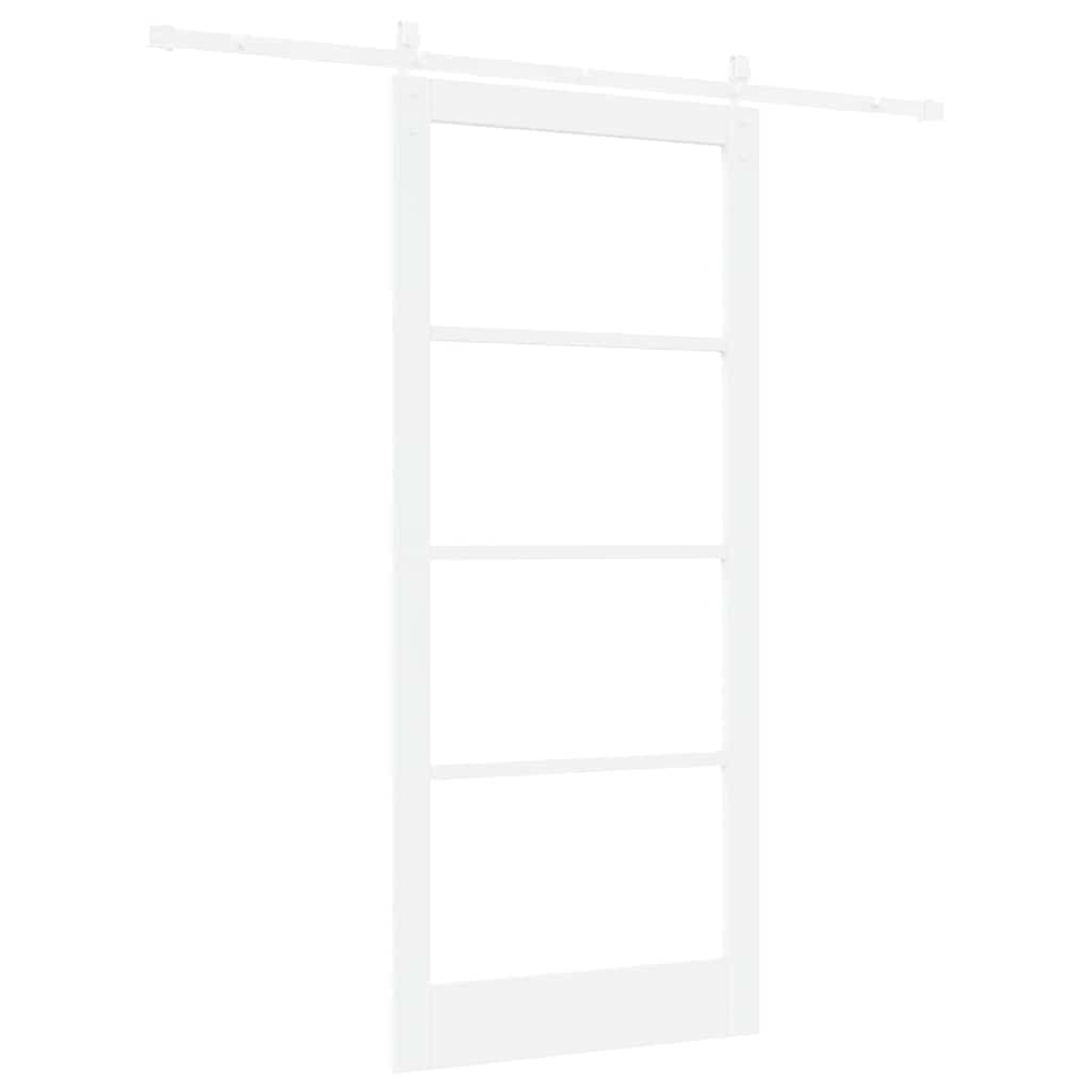 Skyvedør ORKDAL Hvit 93 x 211 cm Massivt furutre og glass