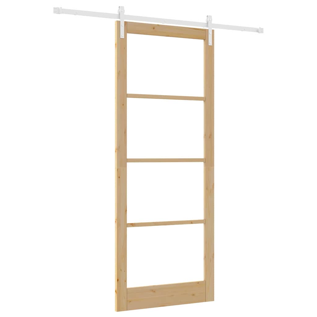 Skyvedør ORKDAL Naturlig 93 x 232 cm Massivt furutre og glass