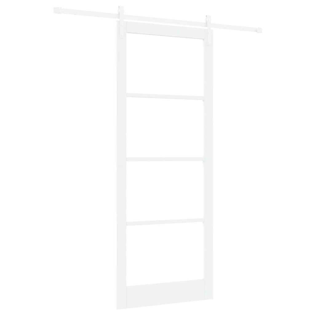 Skyvedør ORKDAL Hvit 93 x 232 cm Massivt furutre og glass