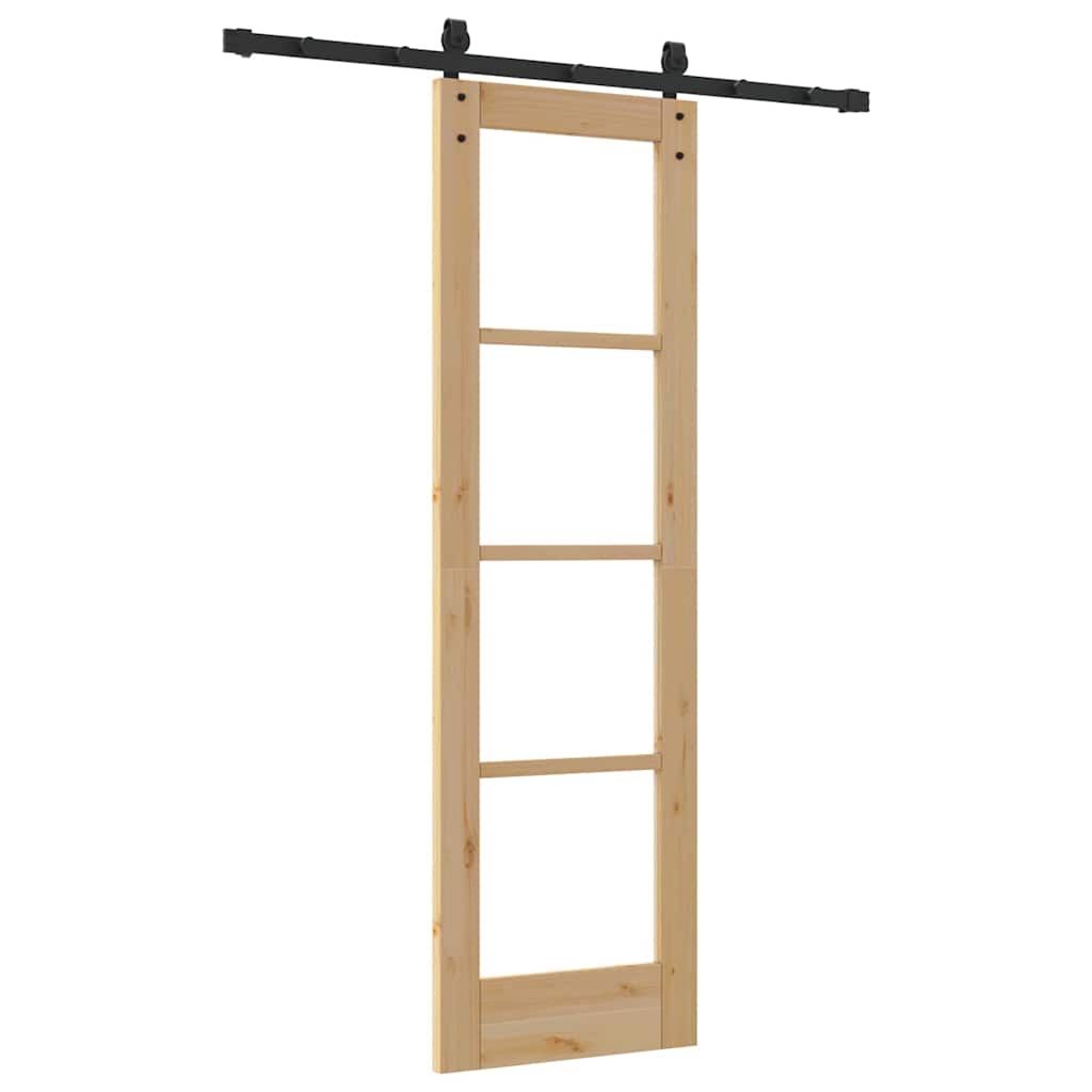Skyvedør ORKDAL Naturlig 61 x 198,5 cm Massivt furutre og glass