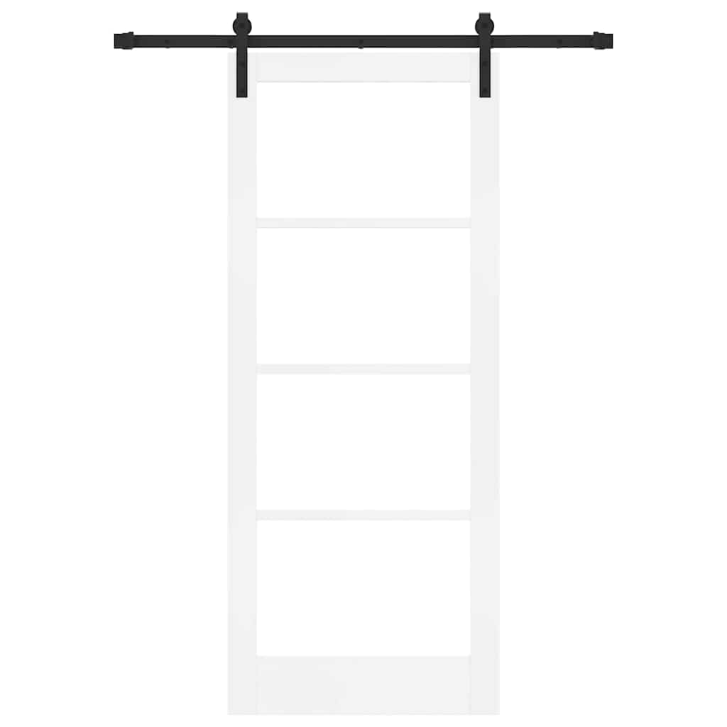 Skyvedør ORKDAL Hvit 83 x 202 cm Massivt furutre og glass