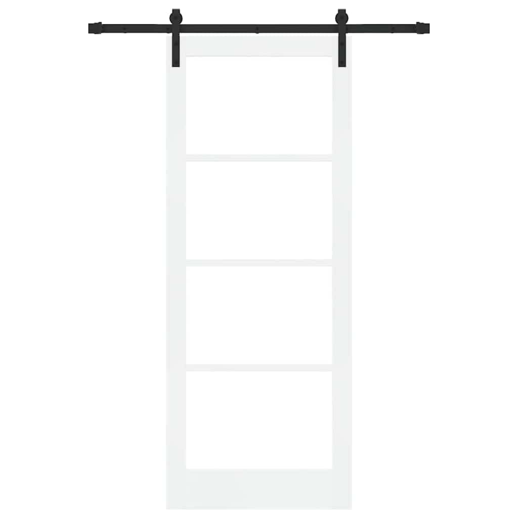 Skyvedør ORKDAL Hvit 83 x 211 cm Massivt furutre og glass