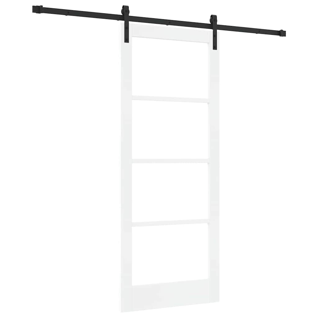 Skyvedør ORKDAL Hvit 83 x 202 cm Massivt furutre og glass