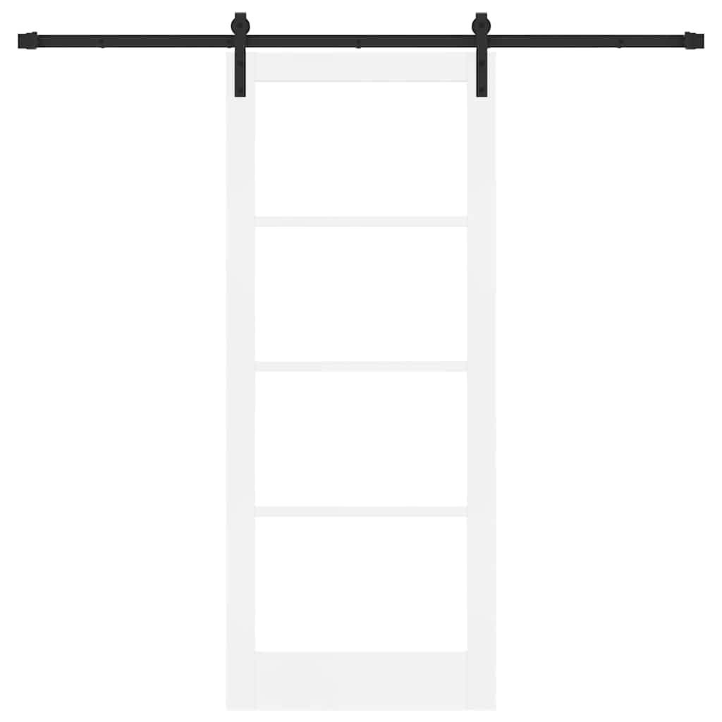 Skyvedør ORKDAL Hvit 83 x 202 cm Massivt furutre og glass
