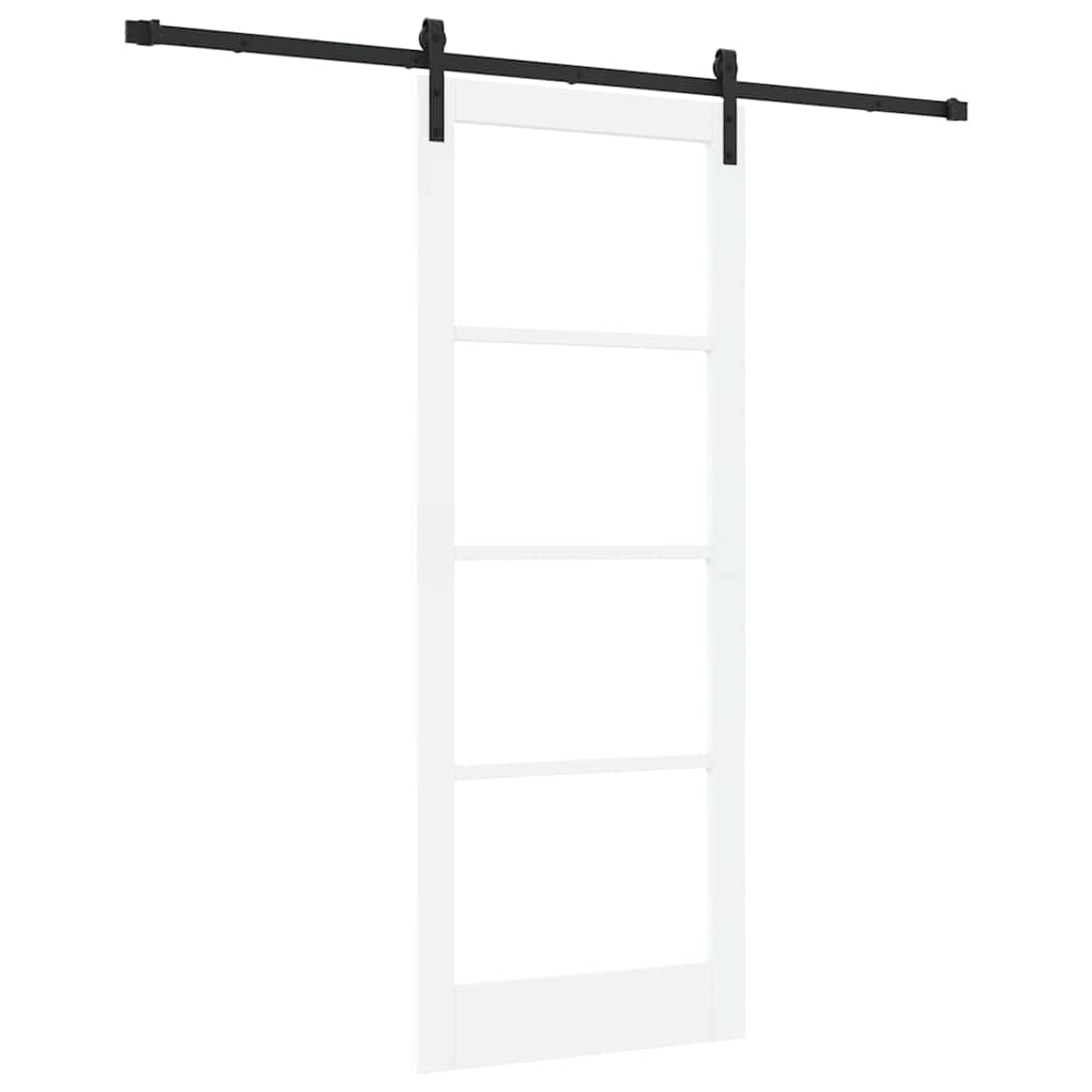 Skyvedør ORKDAL Hvit 83 x 211 cm Massivt furutre og glass