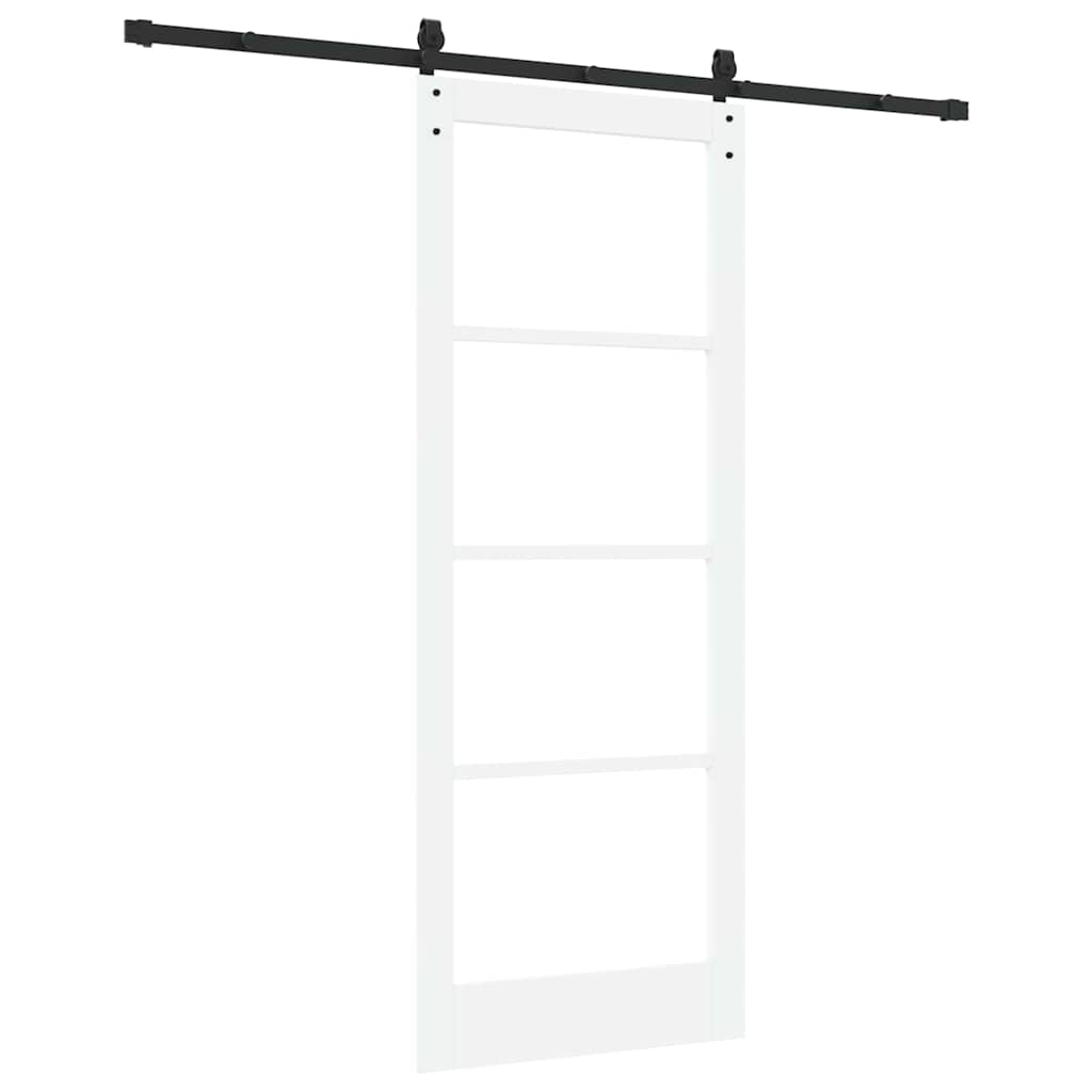 Skyvedør ORKDAL Hvit 83 x 211 cm Massivt furutre og glass