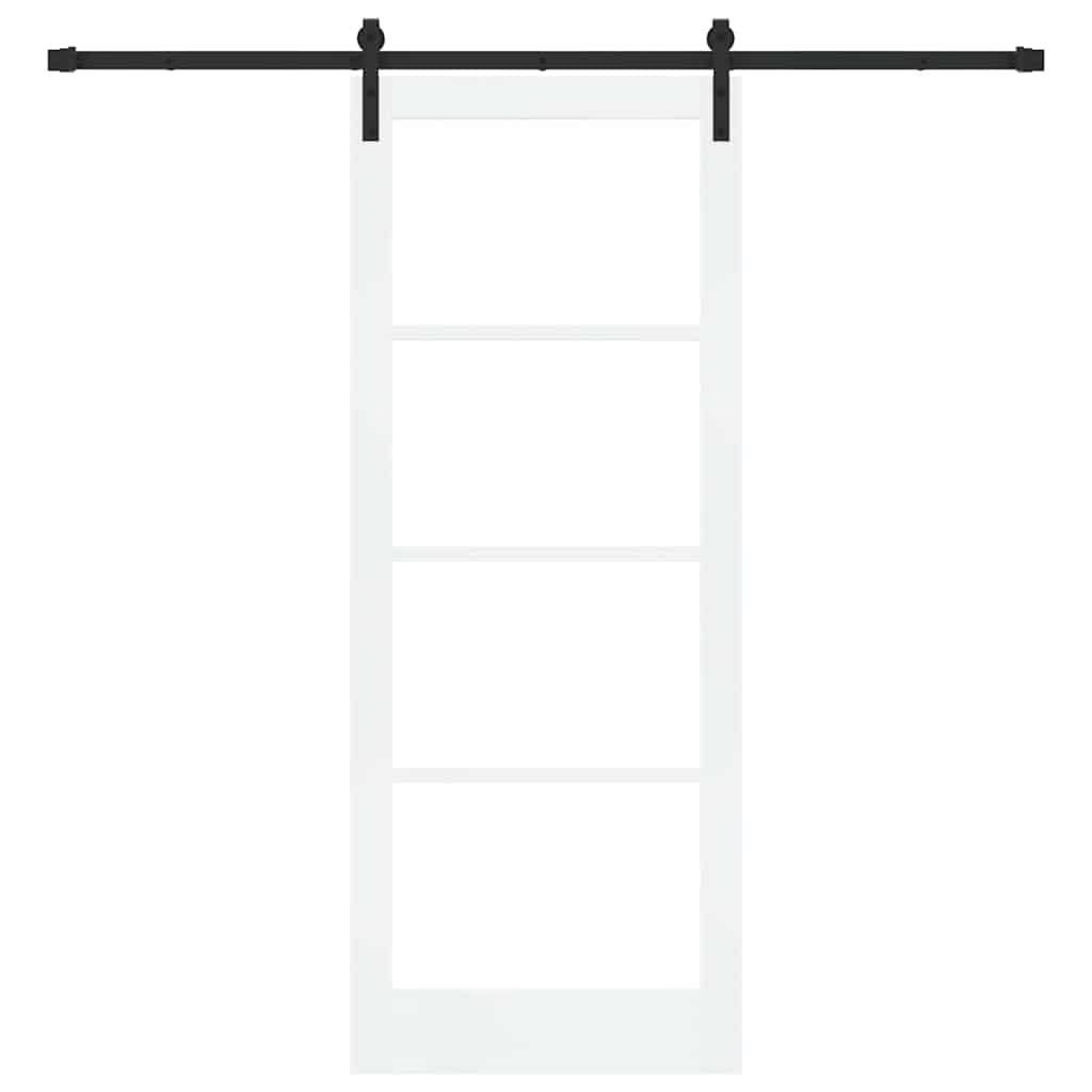 Skyvedør ORKDAL Hvit 83 x 211 cm Massivt furutre og glass