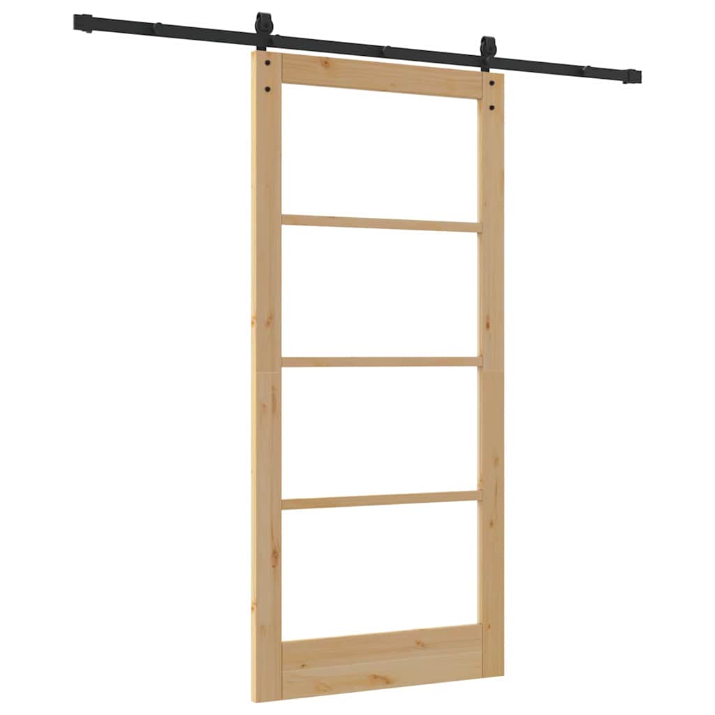 Skyvedør ORKDAL Naturlig 93 x 202 cm Massivt furutre og glass