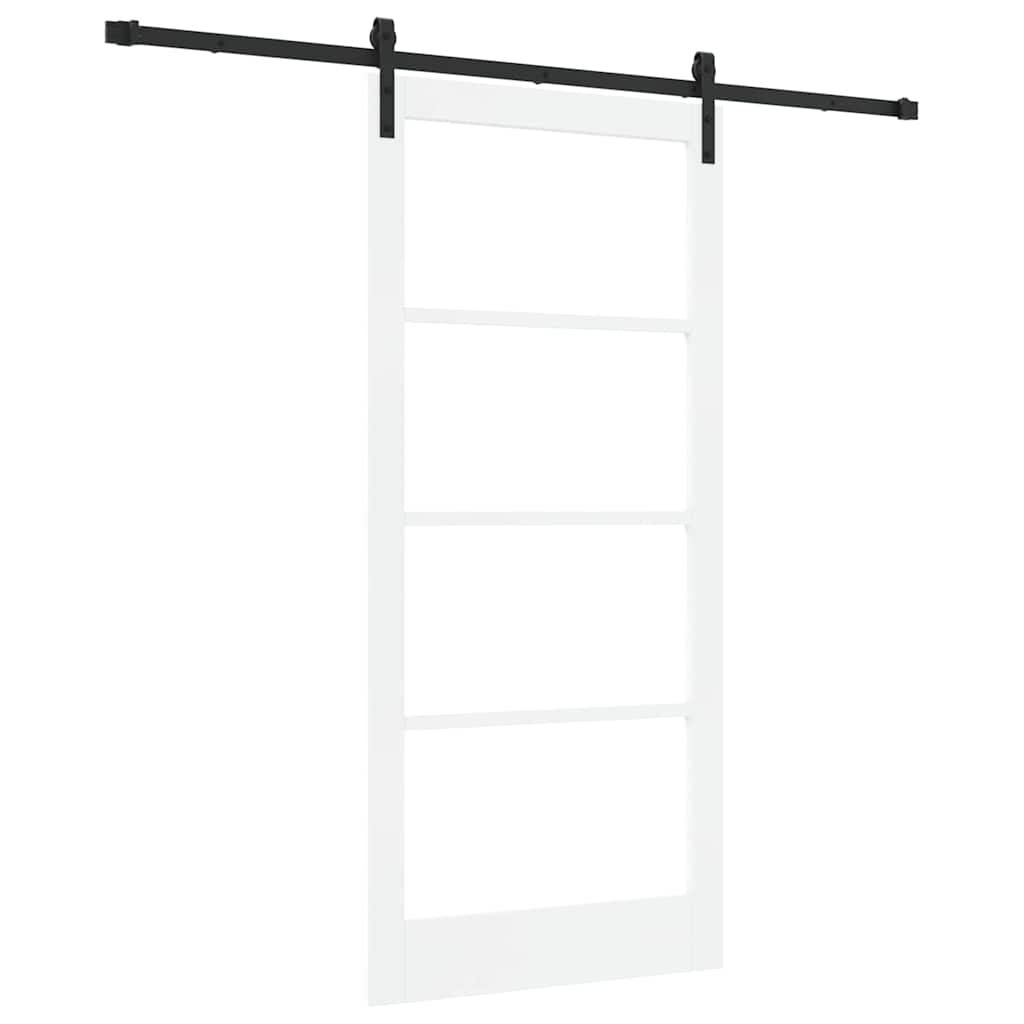 Skyvedør ORKDAL Hvit 93 x 202 cm Massivt furutre og glass