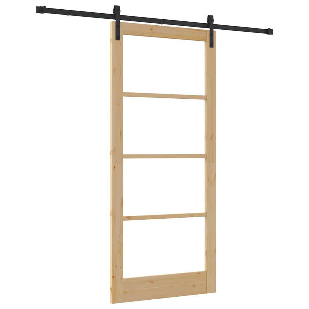 Skyvedør ORKDAL Naturlig 93 x 211 cm Massivt furutre og glass