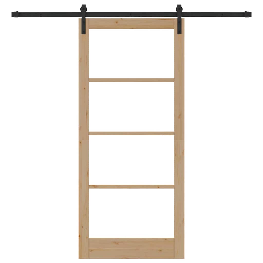 Skyvedør ORKDAL Naturlig 93 x 211 cm Massivt furutre og glass