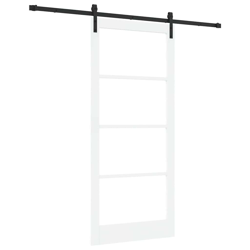Skyvedør ORKDAL Hvit 93 x 211 cm Massivt furutre og glass