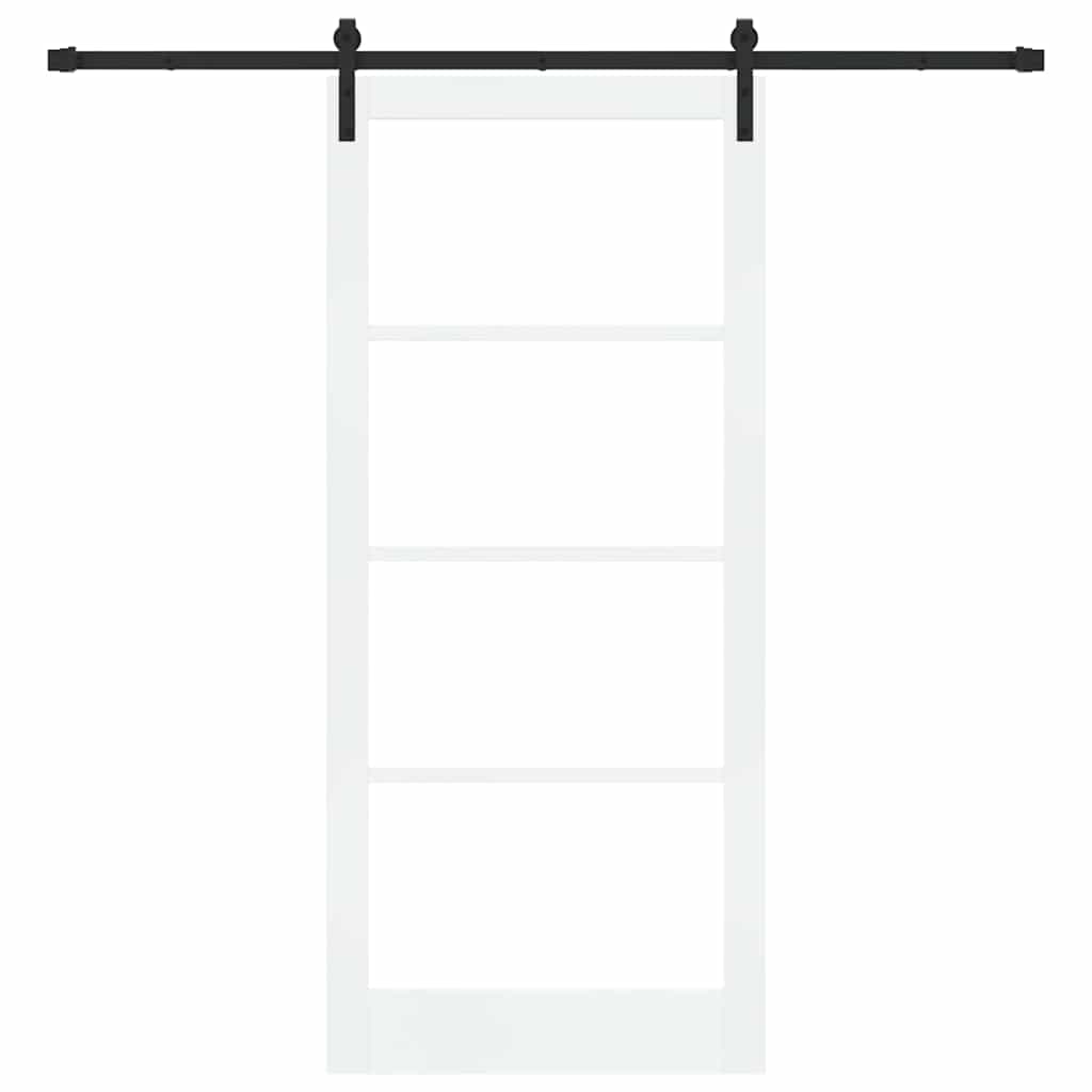 Skyvedør ORKDAL Hvit 93 x 211 cm Massivt furutre og glass