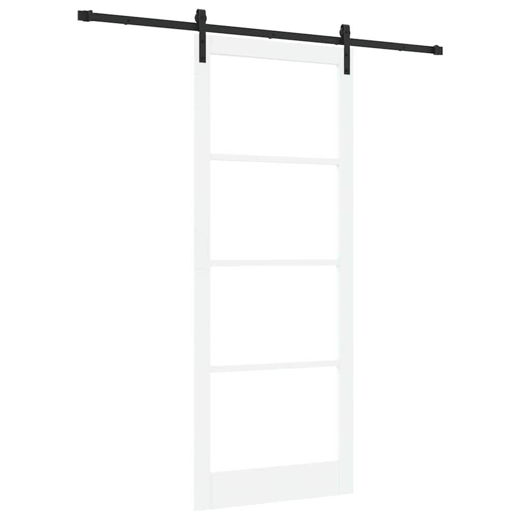 Skyvedør ORKDAL Hvit 93 x 232 cm Massivt furutre og glass