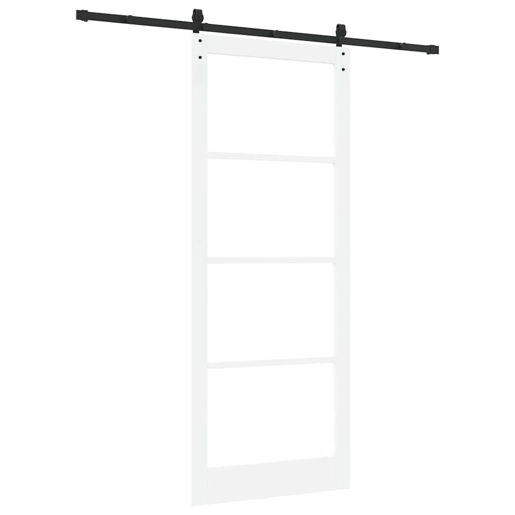 Skyvedør ORKDAL Hvit 93 x 232 cm Massivt furutre og glass