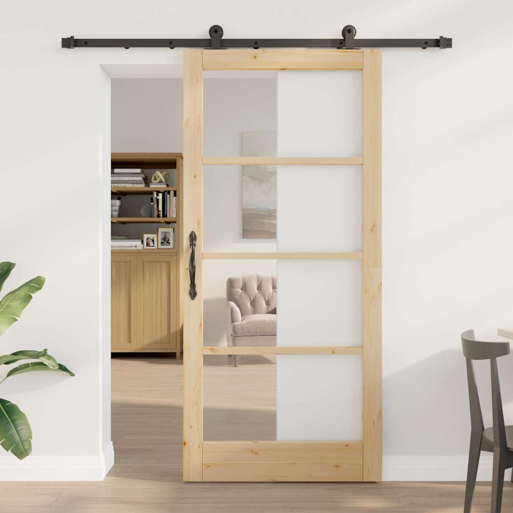 Skyvedør ORKDAL Naturlig og svart 93 x 202 cm
