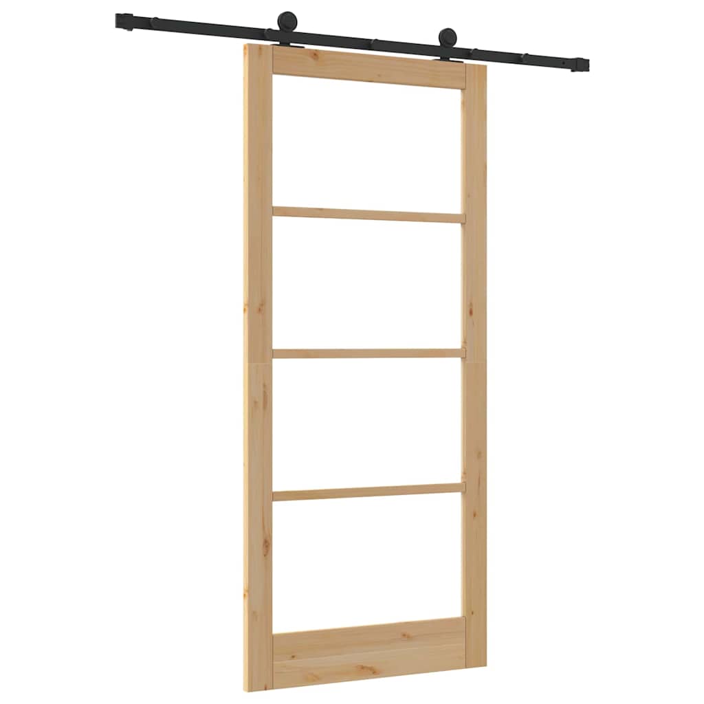 Skyvedør ORKDAL Naturlig og svart 93 x 211 cm
