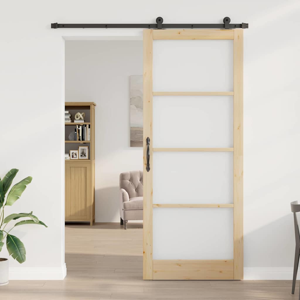 Skyvedør ORKDAL Naturlig og svart 93 x 232 cm