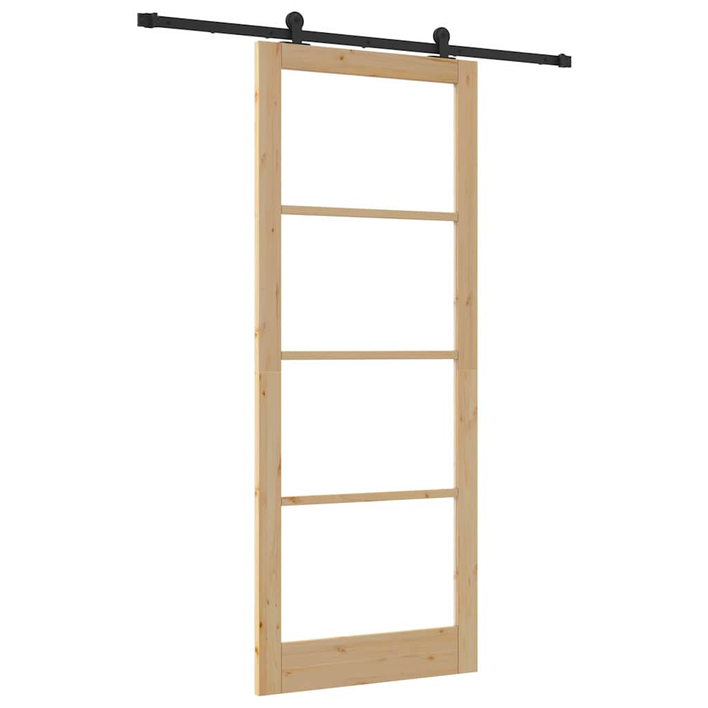 Skyvedør ORKDAL Naturlig og svart 93 x 232 cm
