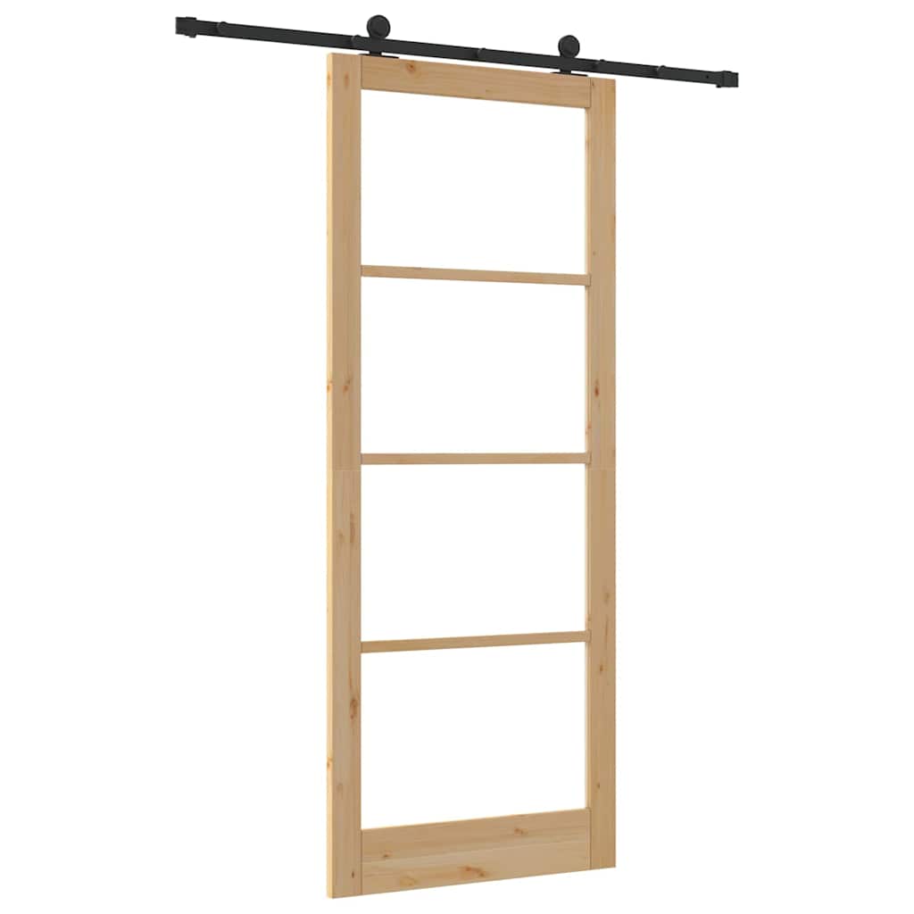 Skyvedør ORKDAL Naturlig og svart 93 x 232 cm