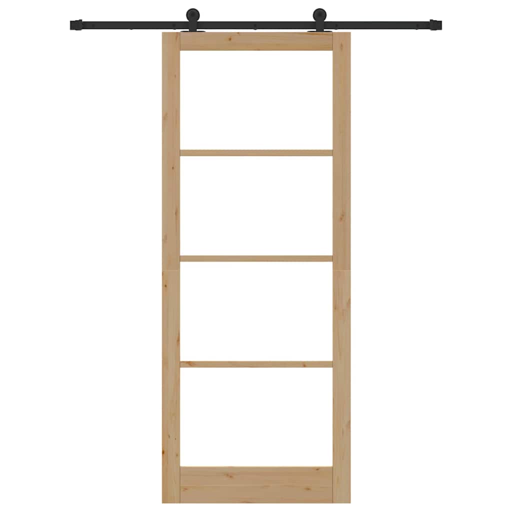 Skyvedør ORKDAL Naturlig og svart 93 x 232 cm