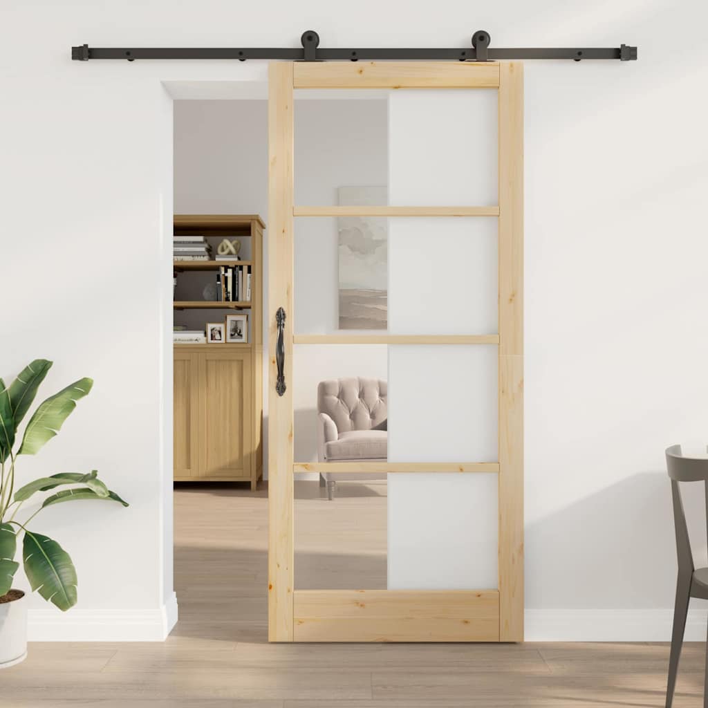 Skyvedør ORKDAL Naturlig og svart 93 x 211 cm