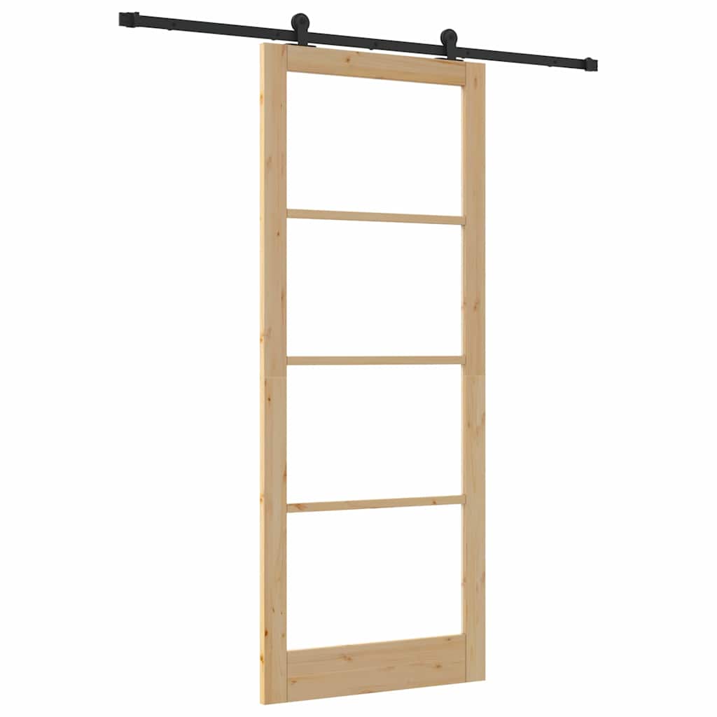 Skyvedør ORKDAL Naturlig og svart 93 x 232 cm
