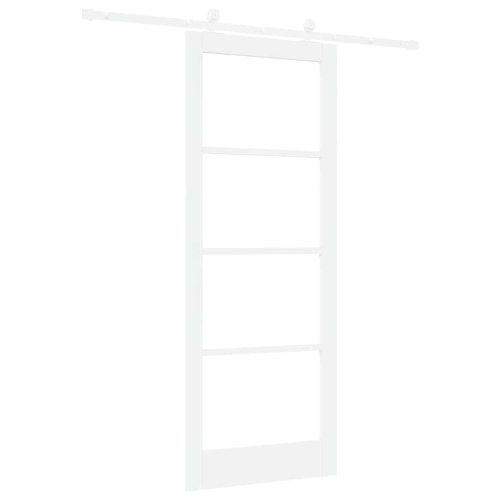 Skyvedør ORKDAL Hvit 83 x 211 cm Massivt furutre og glass