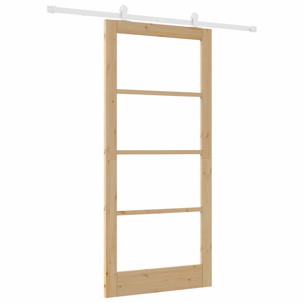 Skyvedør ORKDAL Naturlig 93 x 202 cm Massivt furutre og glass
