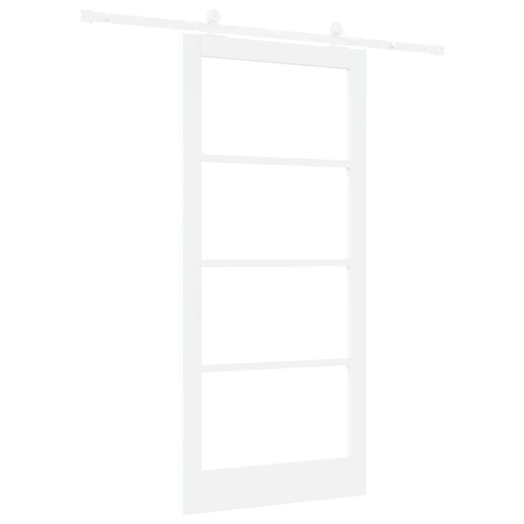 Skyvedør ORKDAL Hvit 93 x 202 cm Massivt furutre og glass