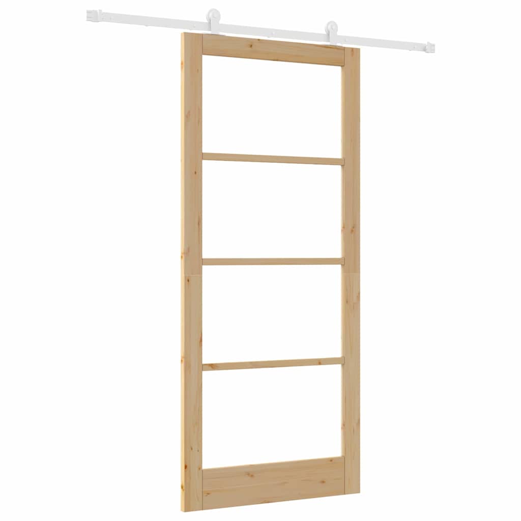 Skyvedør ORKDAL Naturlig 93 x 211 cm Massivt furutre og glass