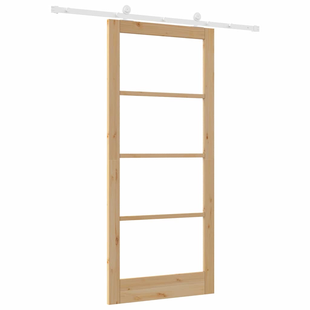 Skyvedør ORKDAL Naturlig 93 x 211 cm Massivt furutre og glass
