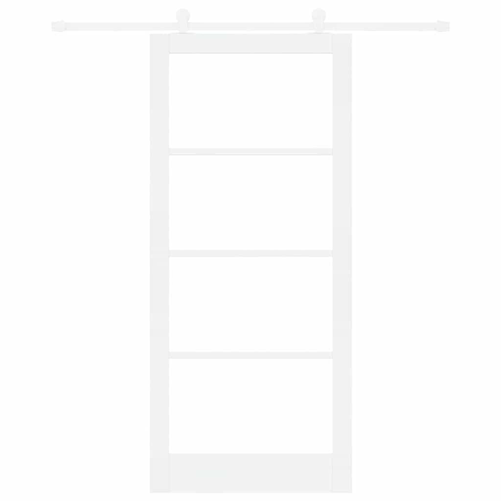 Skyvedør ORKDAL Hvit 93 x 211 cm Massivt furutre og glass
