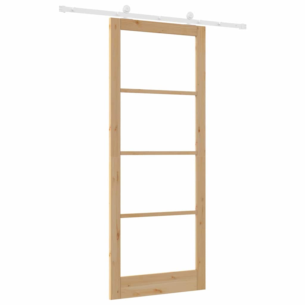 Skyvedør ORKDAL Naturlig 93 x 232 cm Massivt furutre og glass