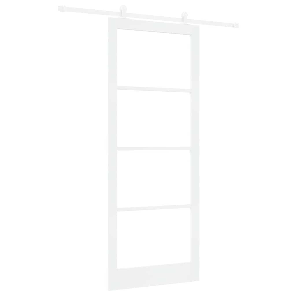 Skyvedør ORKDAL Hvit 93 x 232 cm Massivt furutre og glass