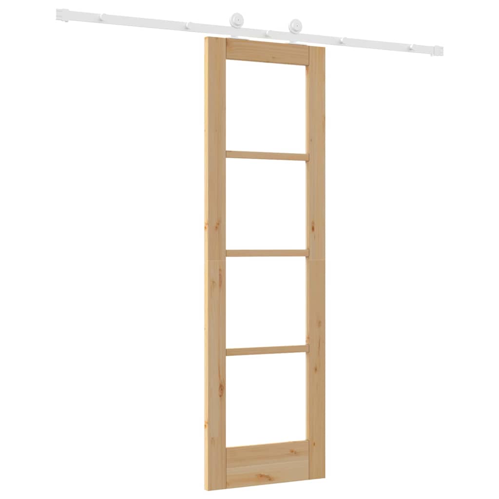 Skyvedør ORKDAL Naturlig 61 x 198,5 cm Massivt furutre og glass