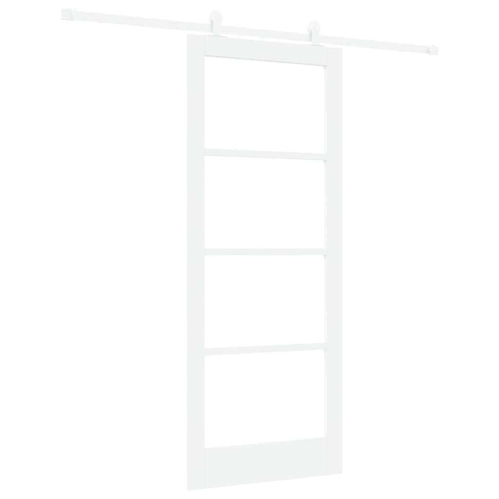 Skyvedør ORKDAL Hvit 83 x 202 cm Massivt furutre og glass