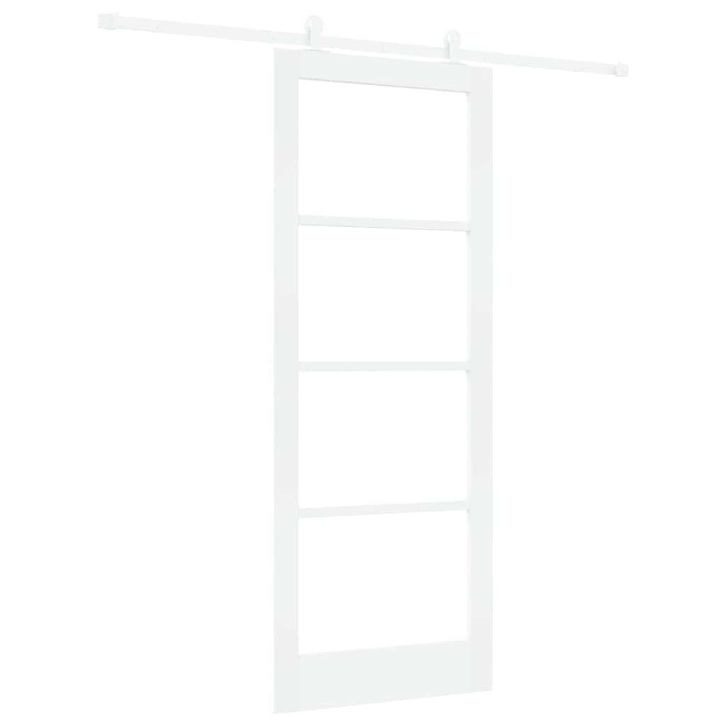 Skyvedør ORKDAL Hvit 83 x 211 cm Massivt furutre og glass