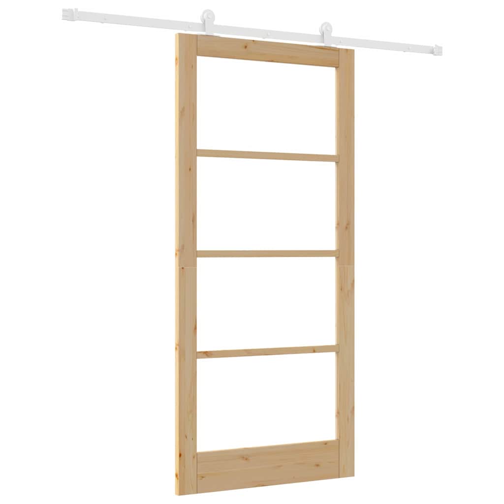 Skyvedør ORKDAL Naturlig 93 x 202 cm Massivt furutre og glass