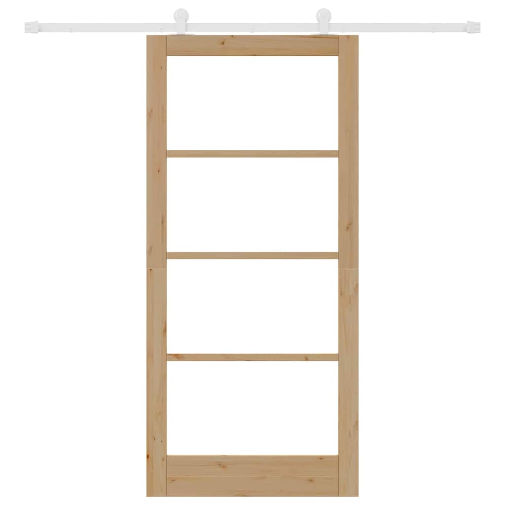 Skyvedør ORKDAL Naturlig 93 x 202 cm Massivt furutre og glass