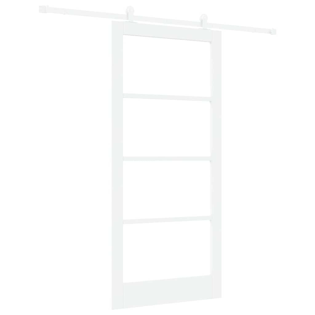 Skyvedør ORKDAL Hvit 93 x 202 cm Massivt furutre og glass