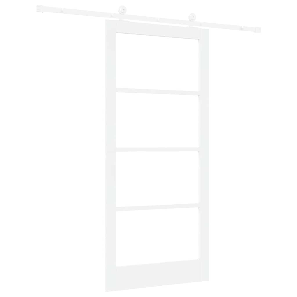 Skyvedør ORKDAL Hvit 93 x 202 cm Massivt furutre og glass