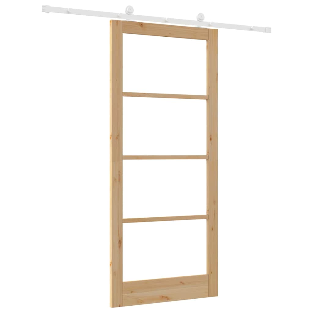 Skyvedør ORKDAL Naturlig 93 x 211 cm Massivt furutre og glass