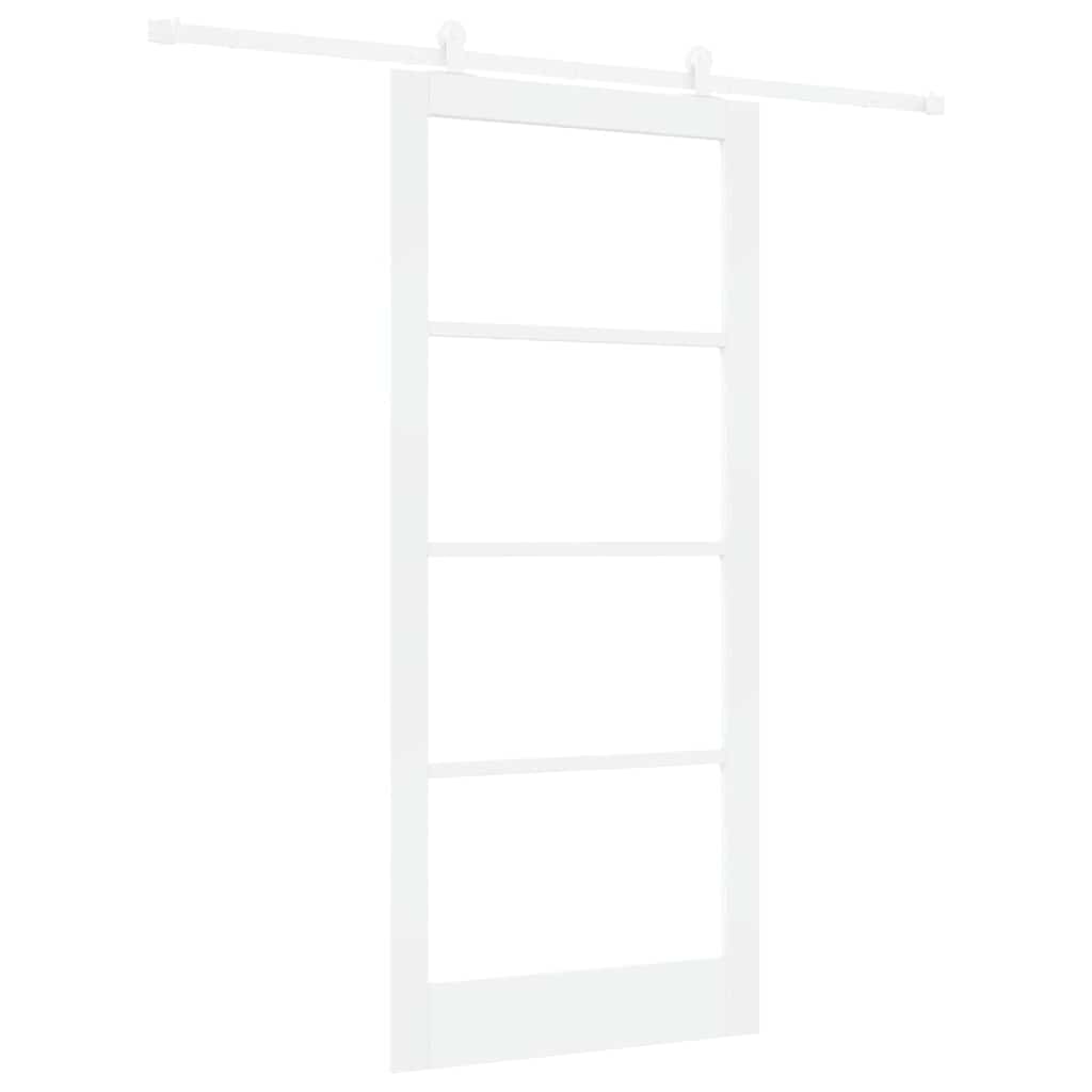 Skyvedør ORKDAL Hvit 93 x 211 cm Massivt furutre og glass